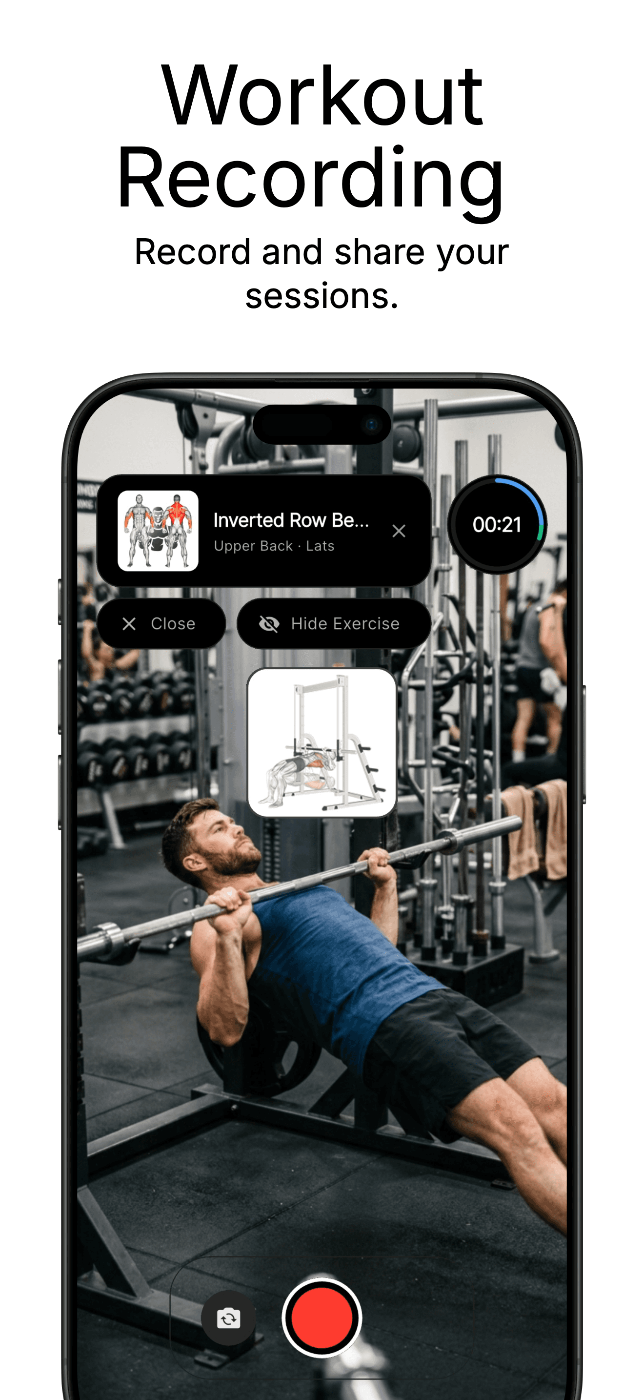 Workout Recording screen